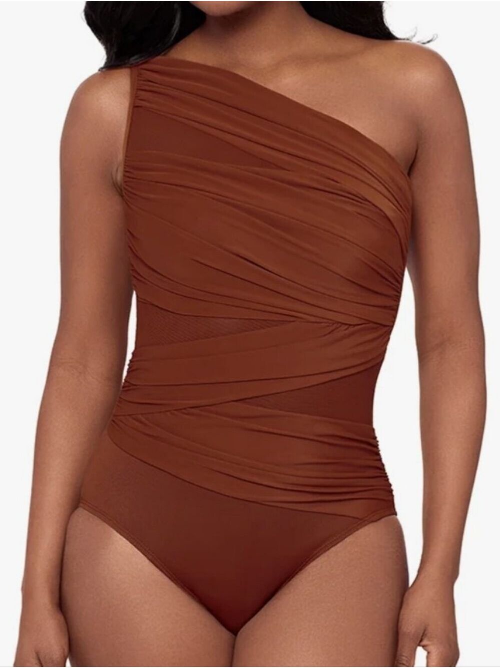 Miraclesuit Women's Network Jena One Piece Swimsuit Copper Sz US 14 NWT